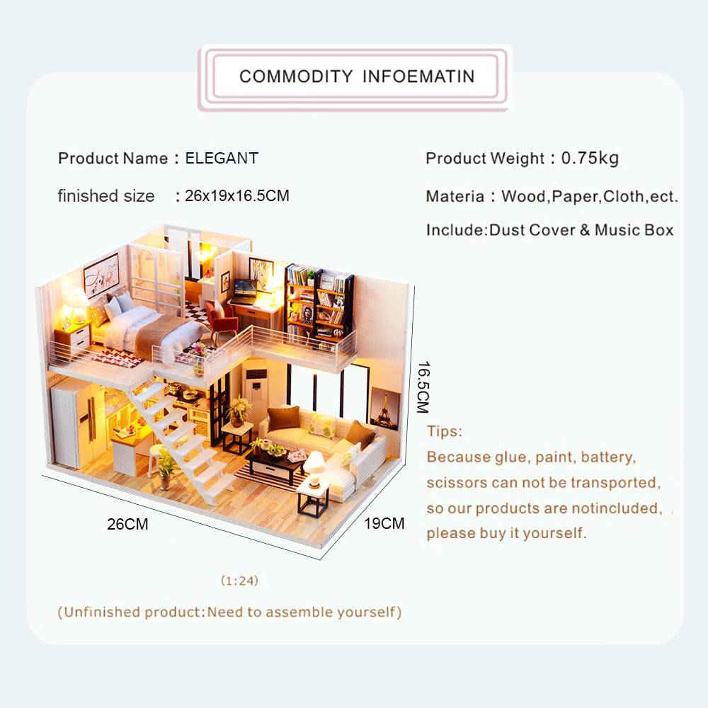 BRIVLOX 1: 24 DIY Dollhouse Kit (Elegant) - BRIVLOX | Where Innovation Meets Style!