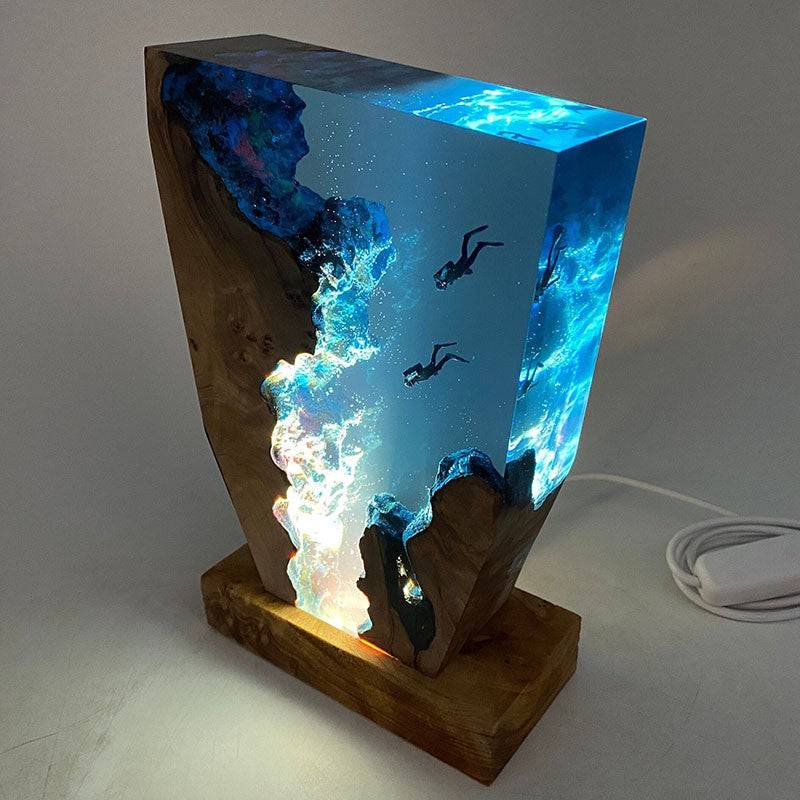 Epoxy Scuba Diving Deep Sea Exploration Resin Night Light - OPICRAFT 