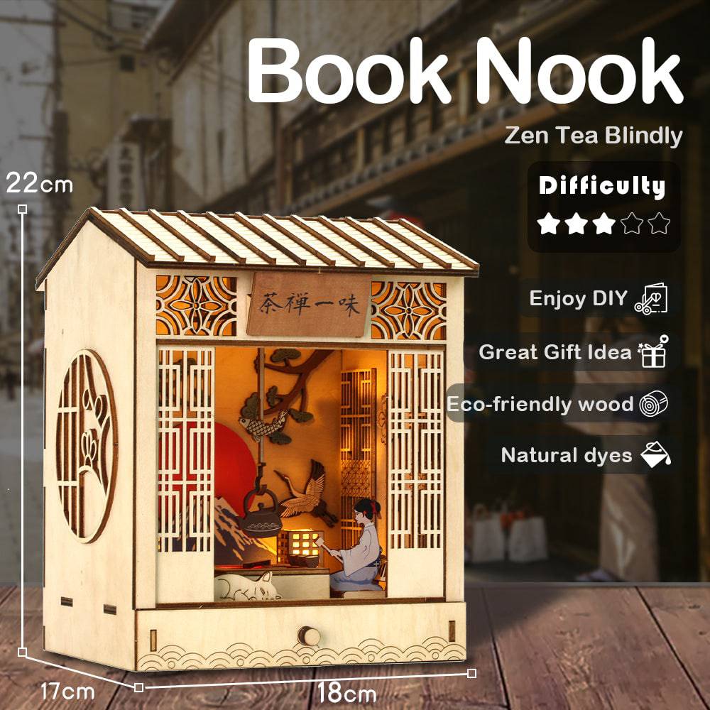 BRIVLOX™ DIY Booknook Kit( Zen Tea Blindly) - BRIVLOX | Where Innovation Meets Style!