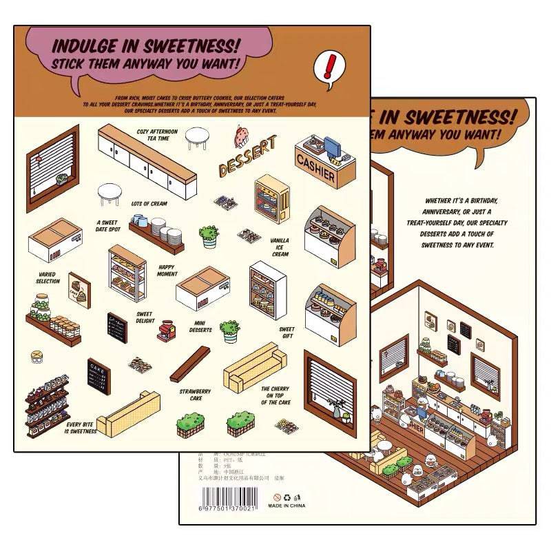 DIY 3D Sticker Scene,Make Your Own Baking Shop|Fresh Market|Bookstore|Laundry - OPICRAFT 