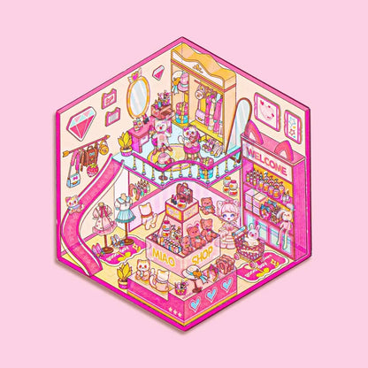3D Sticker Play Scenes! Pet Coffee|Dessert Store|Girl Shop|Video Arcade - OPICRAFT 