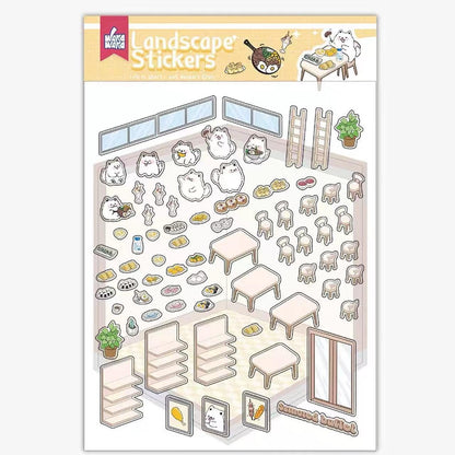 Sticker Play Scenes, Make A Grocery Store|Library|Buffet|Bakery|Bathroom|Panda Room - OPICRAFT 