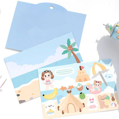 DIY Beach Party|Spring Outing|Dessert Shop|Sushi Restaurant Sticker Scenes - OPICRAFT 