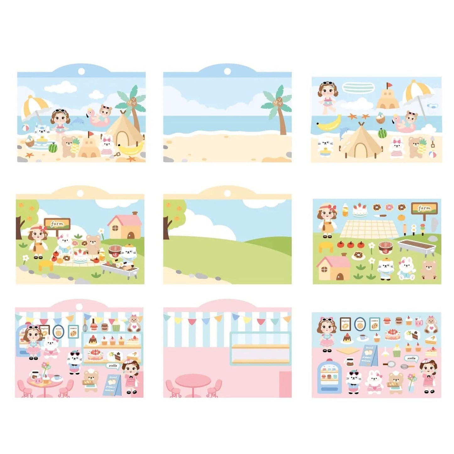 DIY Beach Party|Spring Outing|Dessert Shop|Sushi Restaurant Sticker Scenes - OPICRAFT 