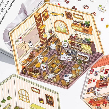 Sticker Play Scenes! Build 3D Izakaya|Chinese Convenience Store|Fresh Fruit|Bakery Shop - OPICRAFT 