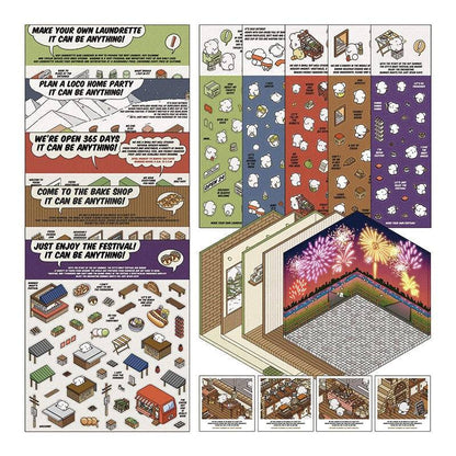 DIY 3D Sticker Scene,Make Your Own Baking Shop|Fresh Market|Bookstore|Laundry - OPICRAFT 