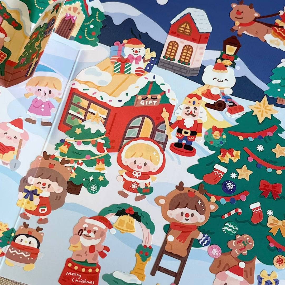 DIY Merry Christmas Sticker Scene Card - OPICRAFT 