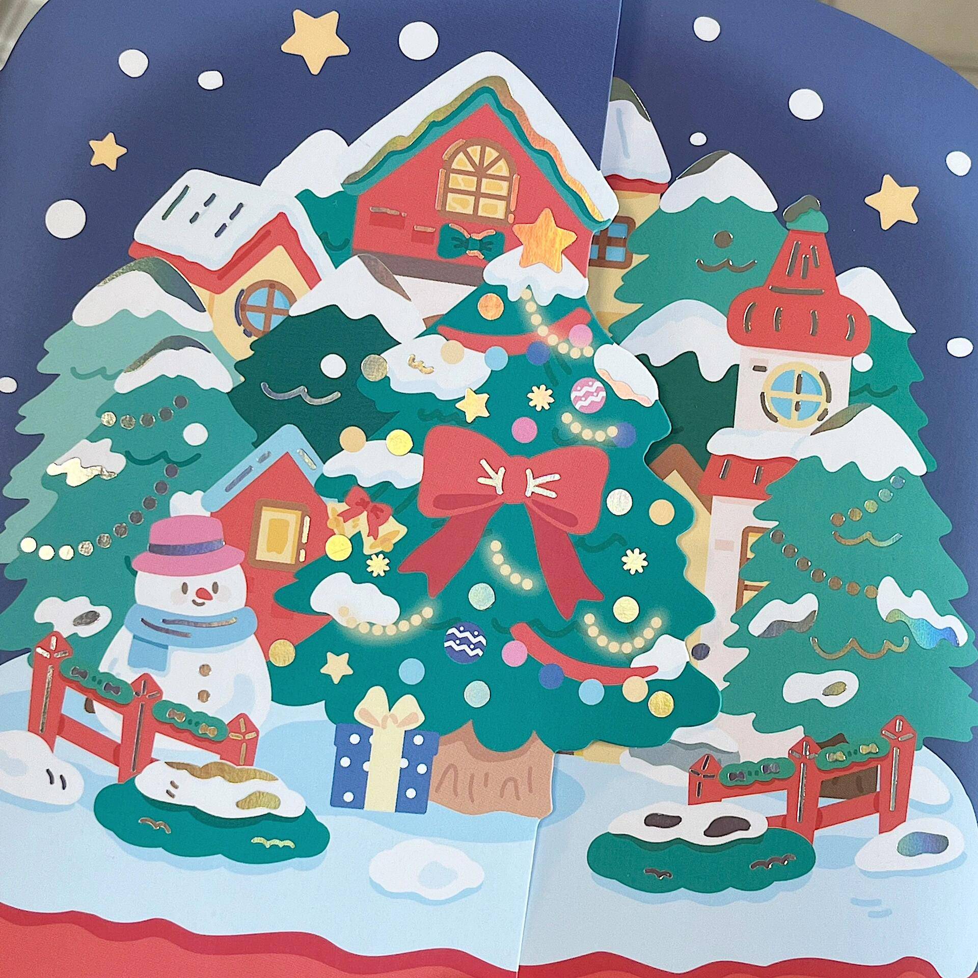 DIY Merry Christmas Sticker Scene Card - OPICRAFT 