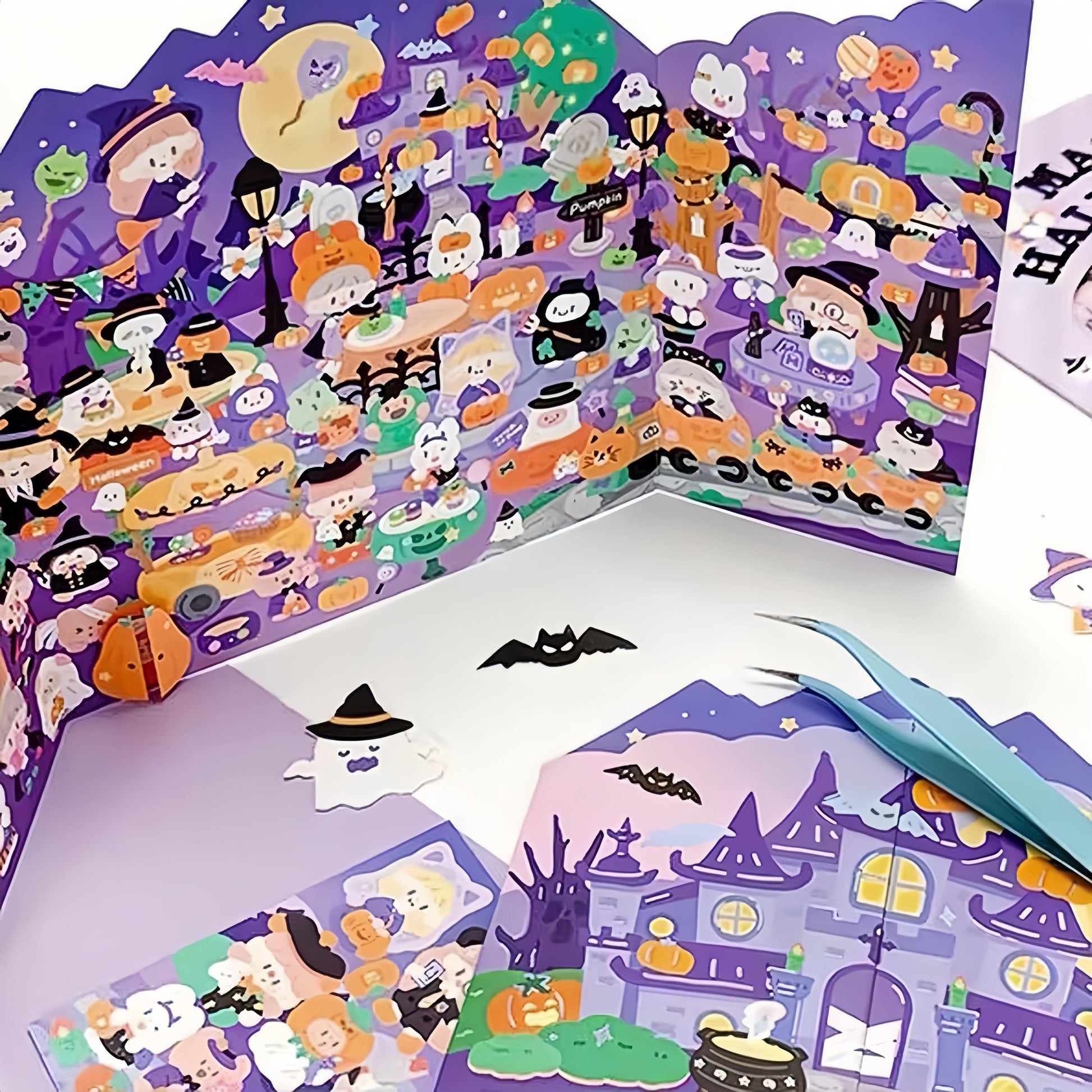 DIY Halloween Sticker Scene Card - OPICRAFT 