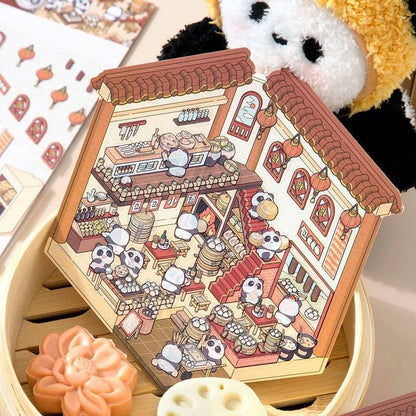 Traditional Chinese Architecture Sticker Scene: Baozi Shop|Dress Shop|Ancient Theater|Treasure - OPICRAFT 