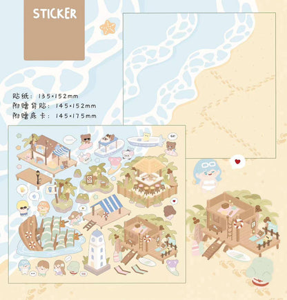 Craft Stickers for Scrapbooks, Make Your Seaside Town|Island|Workshop|Scrapbook shop - OPICRAFT 