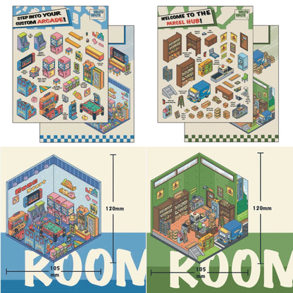 DIY 3D Scene Stickers: Make A Record Shop|Game Store|Parcel Hub - OPICRAFT 