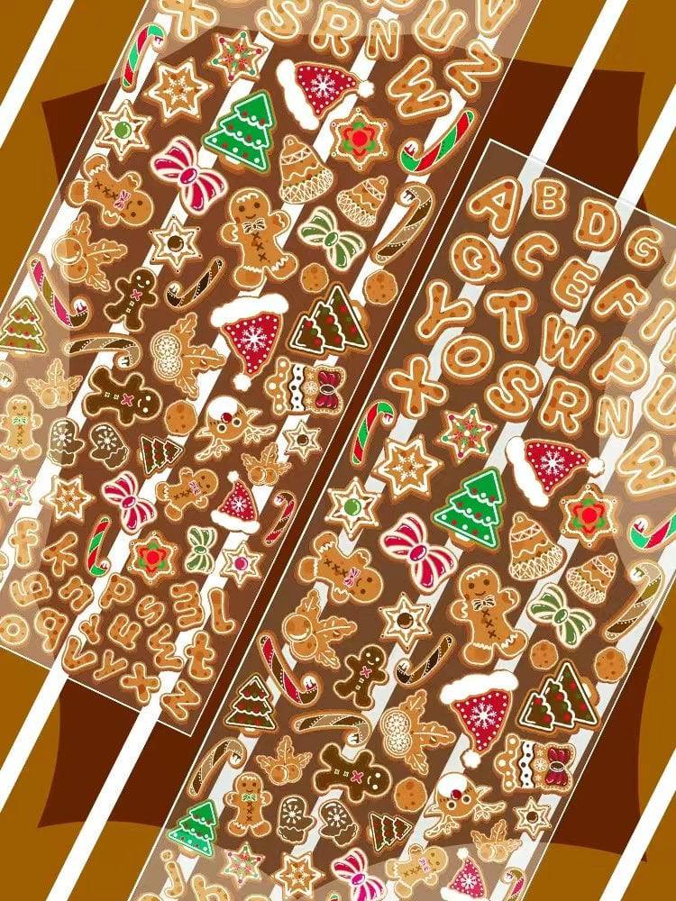 Christmas Gingerbread Sticker Sheet - OPICRAFT 