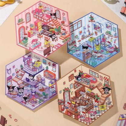 Cartoon 3D Scene Sticker: Make Your Own Kawaii Sweet Home|Coffee Shop|Cake Shop - OPICRAFT 