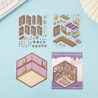 Sticker Scene: DIY Picnic|Magical Library|Spring Party|Beach|Amusement Park|Record Store - OPICRAFT 