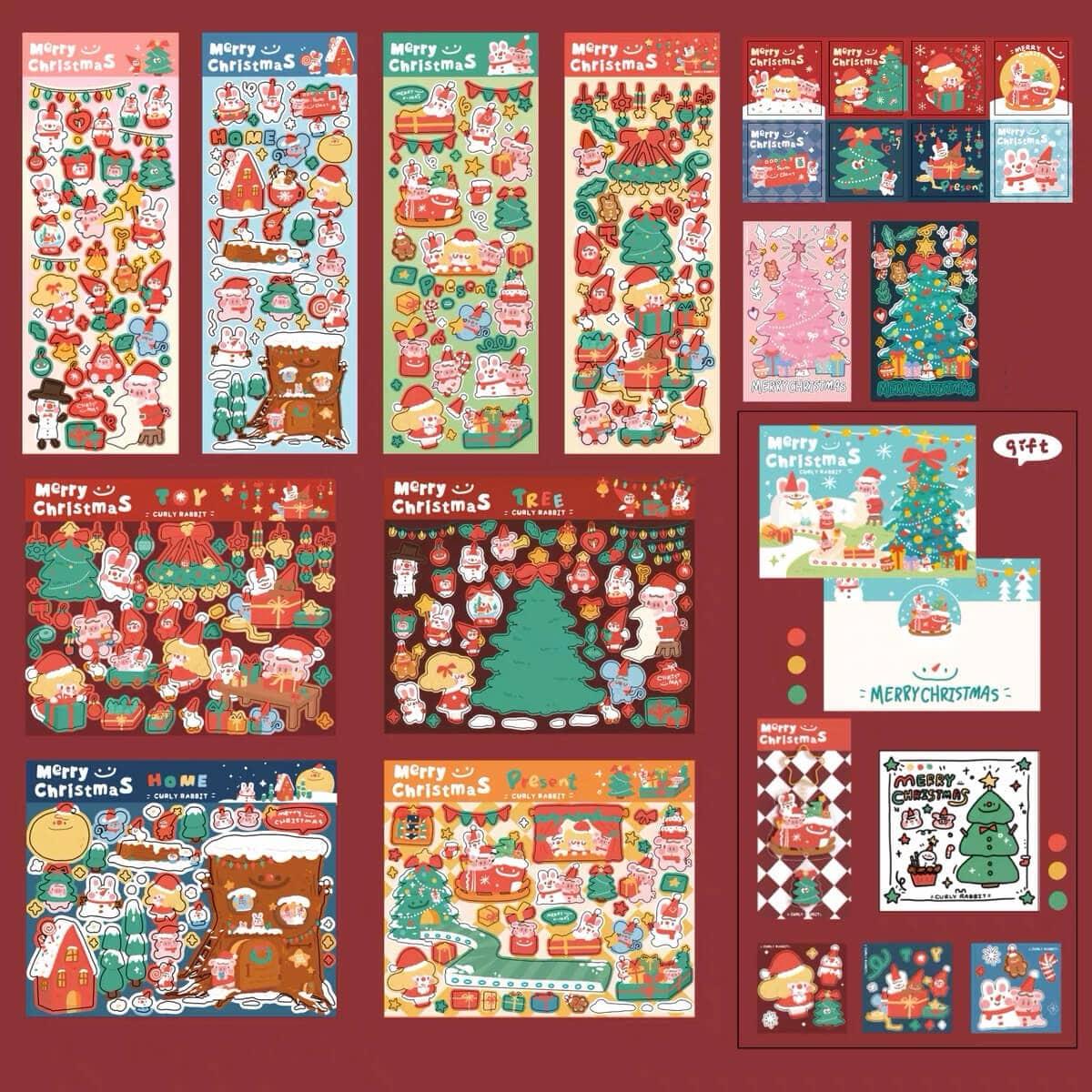 Christmas Stickers|Scrapbook Stickers|Sticker Sheet|Journal Stickers - OPICRAFT 