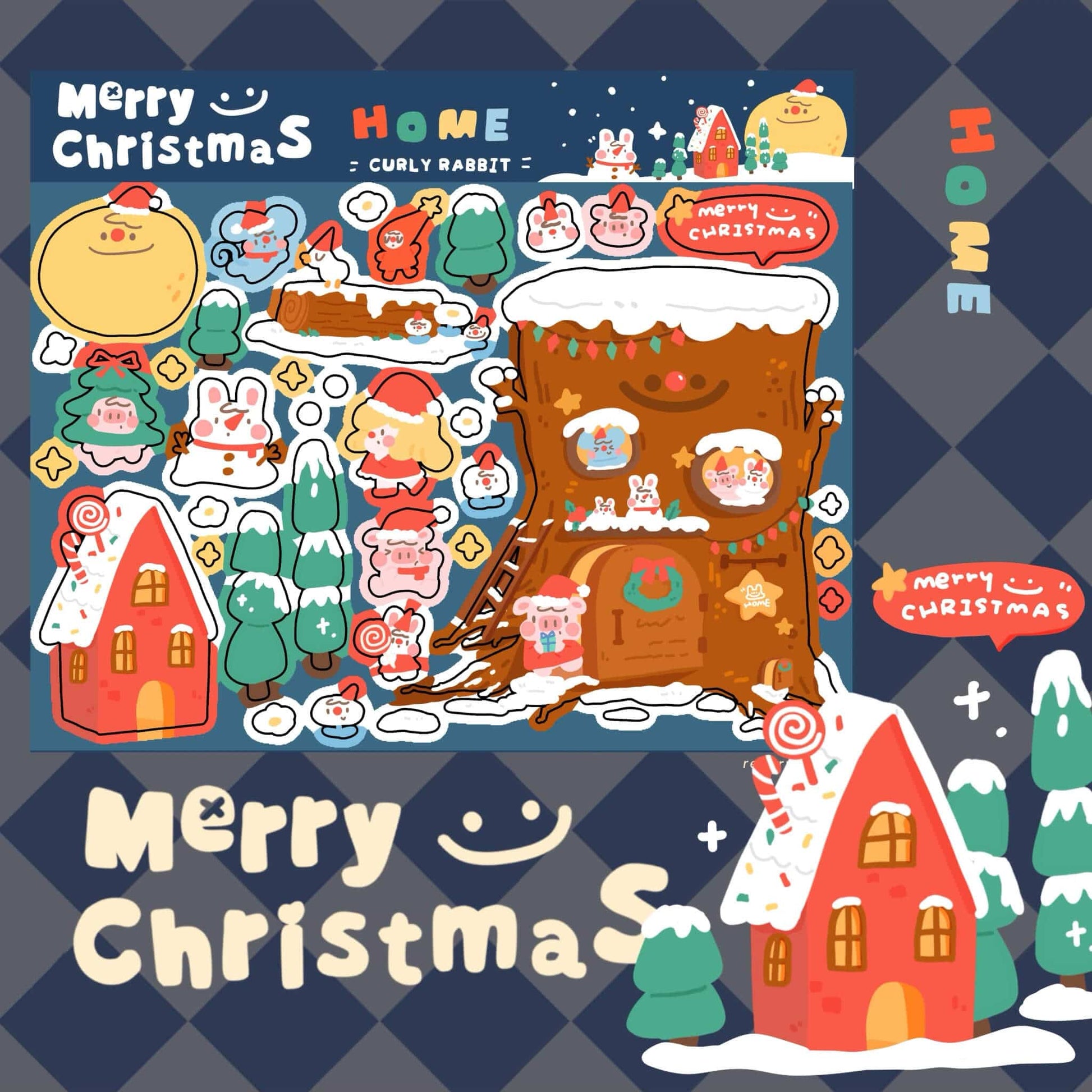 Christmas Stickers|Scrapbook Stickers|Sticker Sheet|Journal Stickers - OPICRAFT 