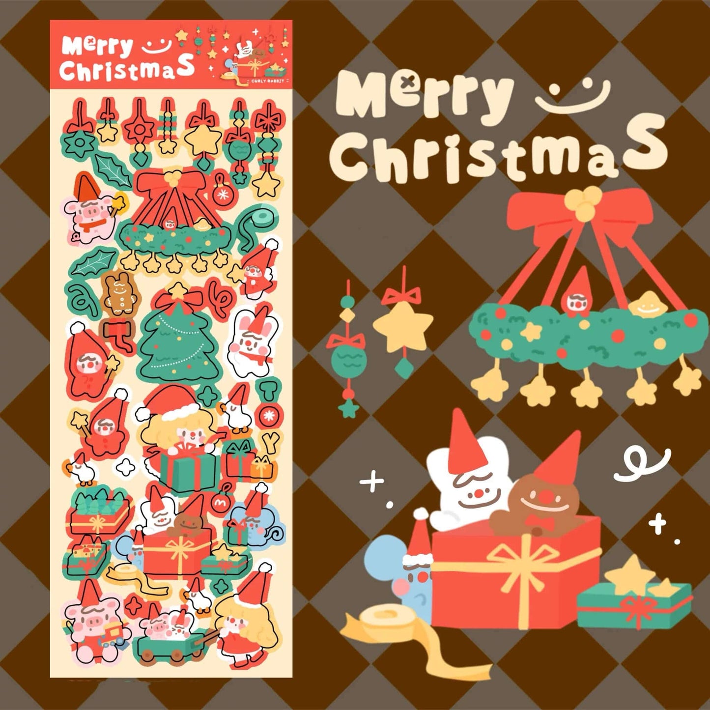 Christmas Stickers|Scrapbook Stickers|Sticker Sheet|Journal Stickers - OPICRAFT 