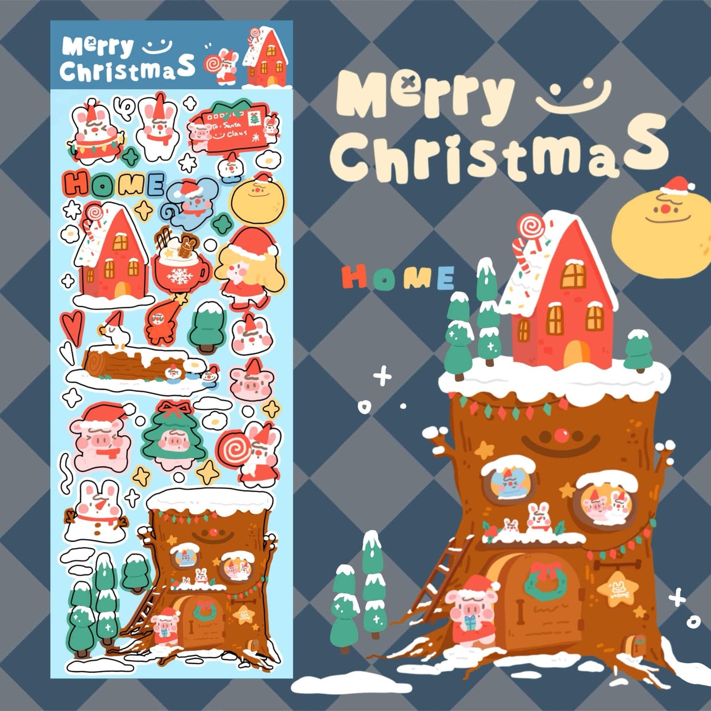 Christmas Stickers|Scrapbook Stickers|Sticker Sheet|Journal Stickers - OPICRAFT 