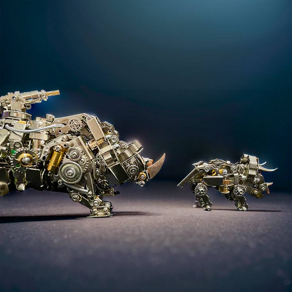 Build Your Own Steampunk Mechanical Siege Rhino: 700+ Piece DIY Craft Kit! - OPICRAFT 