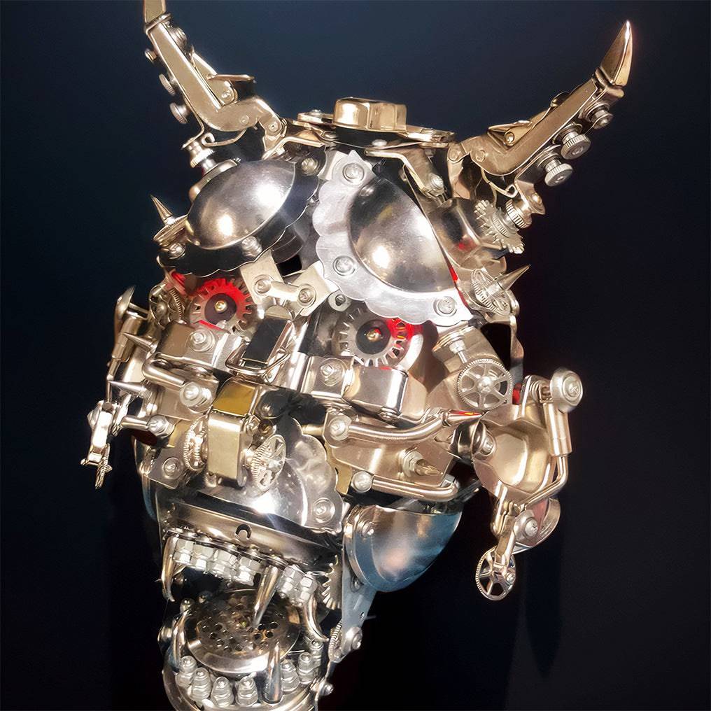 Intriguing DIY 3D Mechanical Punk Hannya Japanese Ghast Mask Metal Puzzle Assembly Kit - OPICRAFT 