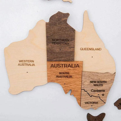 BRIVLOX 3D Wooden World Map Multicolor - BRIVLOX | Where Innovation Meets Style!