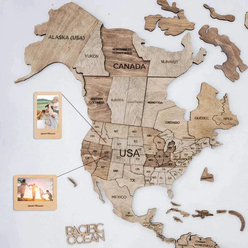 BRIVLOX 3D Wooden World Map Multicolor - BRIVLOX | Where Innovation Meets Style!