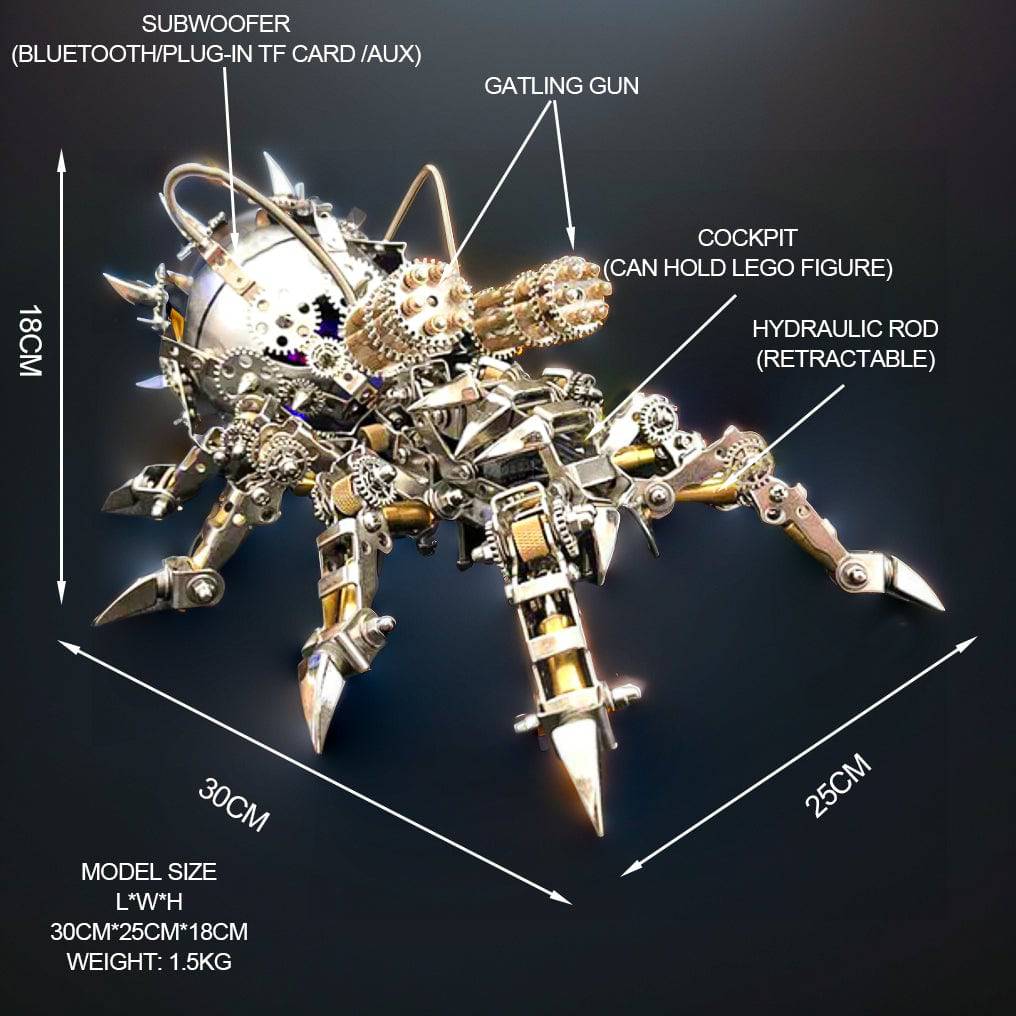 Transform Your Creativity with the 3D Metal Spider Puzzle Kit - Now Featuring a Bluetooth Speaker! Perfect for Creative Gifts and Fun Games! - OPICRAFT 