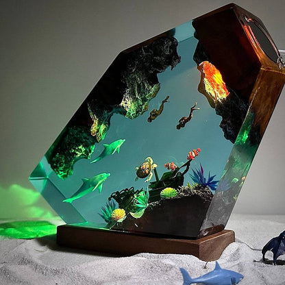 Dolphin and Turtle Resin Night Light - OPICRAFT 