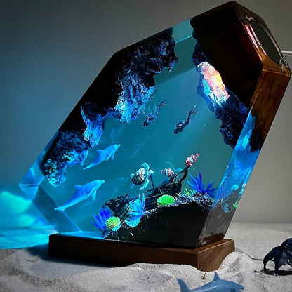 Dolphin and Turtle Resin Night Light - OPICRAFT 