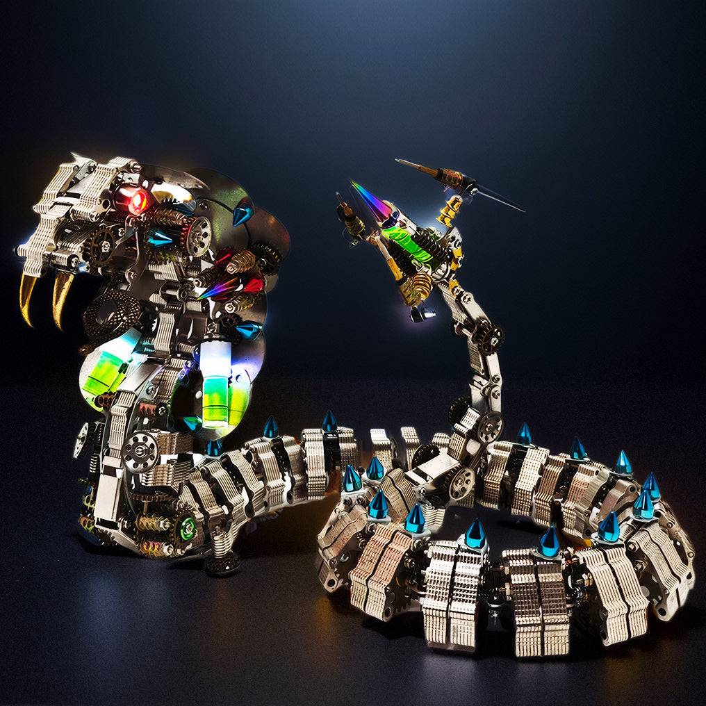 Create Your Own 3D Snake Metal Model: Engaging 1000+ Piece Puzzle Building Set! - OPICRAFT 