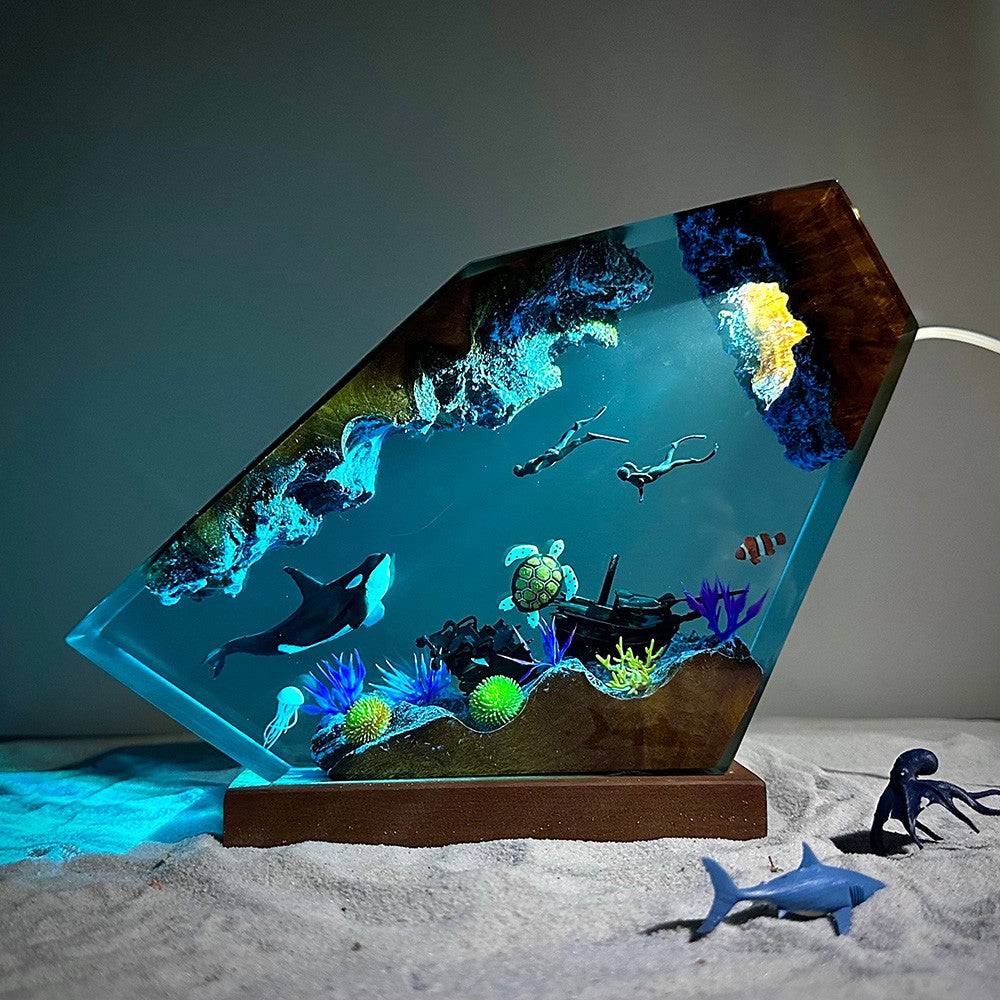 Orca and Turtle Resin Night Light - OPICRAFT 