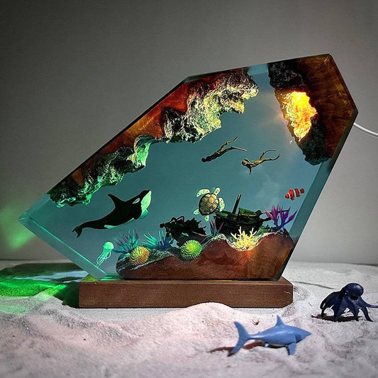 Orca and Turtle Resin Night Light - OPICRAFT 