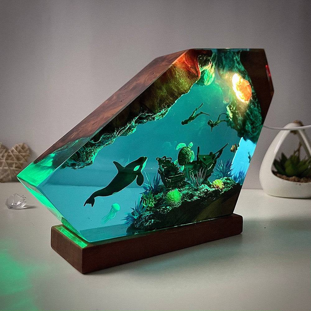 Orca and Turtle Resin Night Light - OPICRAFT 