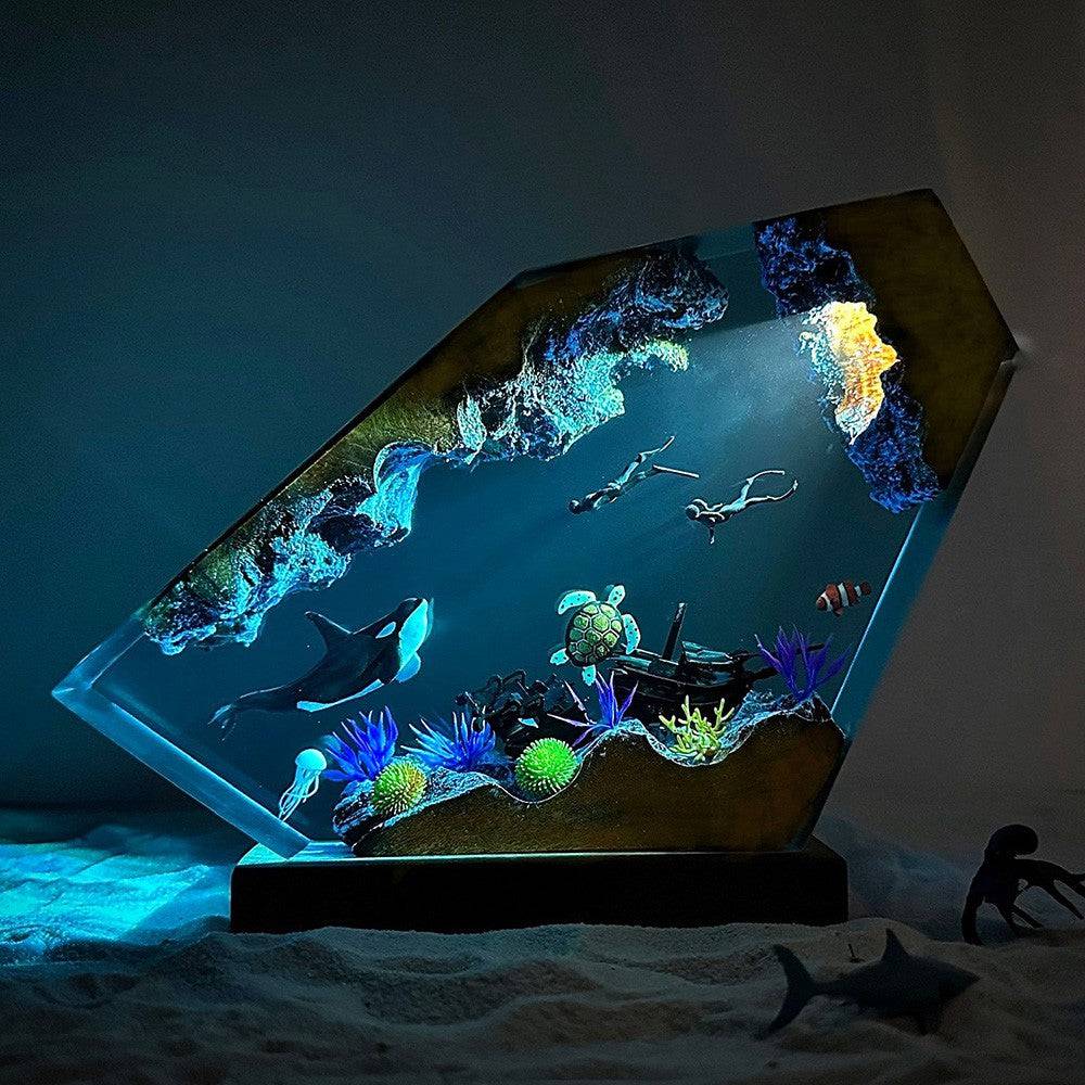 Orca and Turtle Resin Night Light - OPICRAFT 