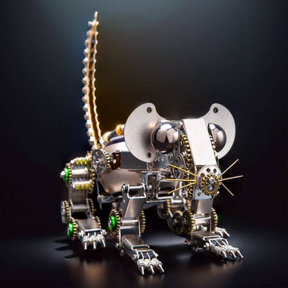 Easter Mouse 3D Metal Mechanical Puzzle Kit - 525 PCS DIY Animal Assembly Model - OPICRAFT 