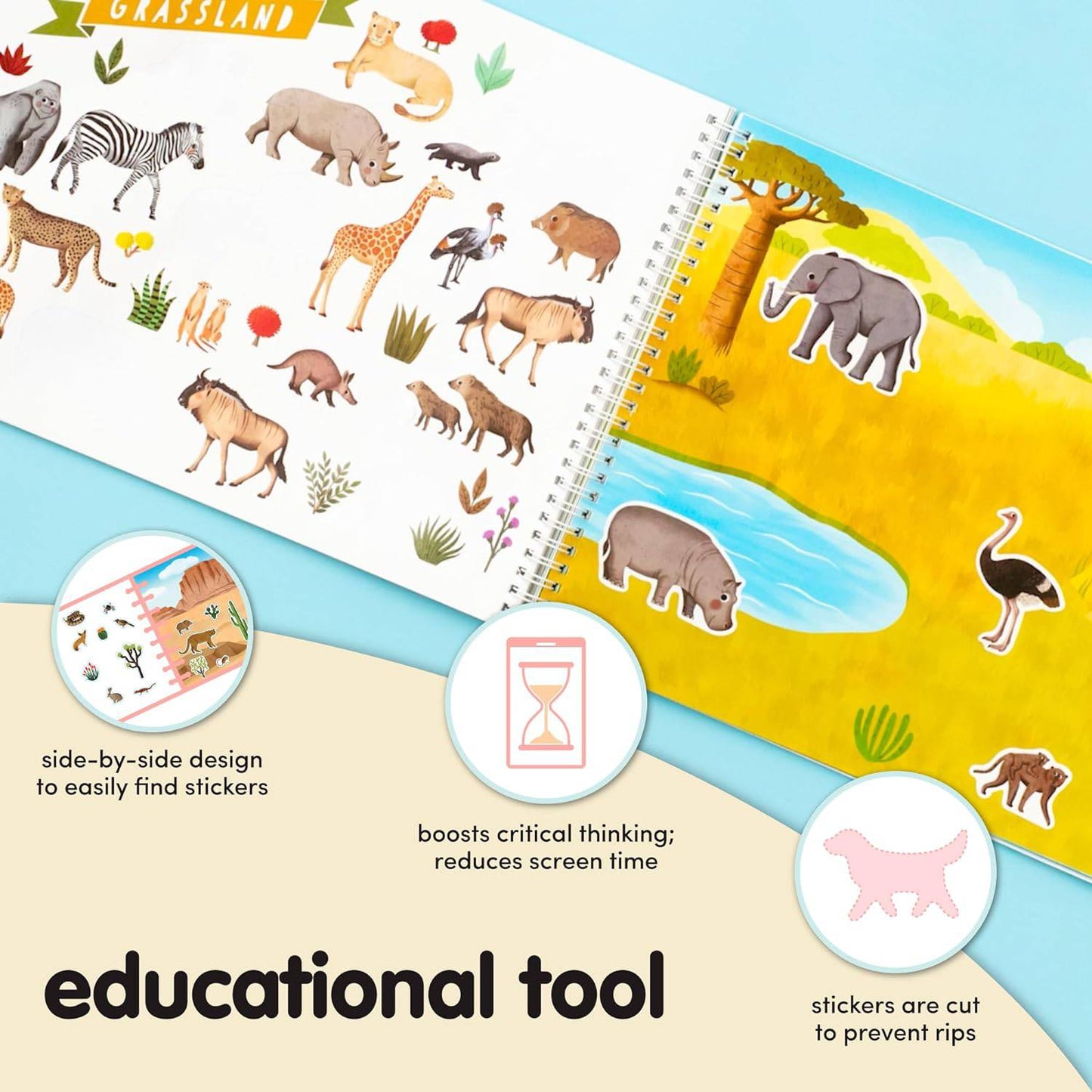 Animal All Around Town Sticker Book Activity - OPICRAFT 