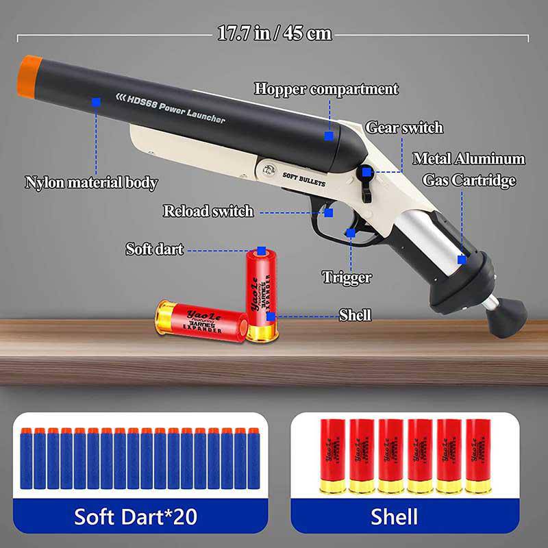 BRIVLOX® Sawed Off Double Barrel Dart Blaster - BRIVLOX | Where Innovation Meets Style!