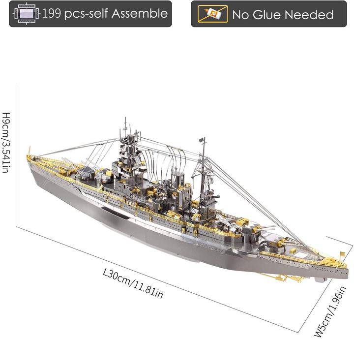 Nagato Class Battleship DIY 3D Metal Jigsaw Puzzle - BRIVLOX | Where Innovation Meets Style!