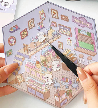 Create Adorable Sticker Scenes with Dog-Themed Bakery Shop|Market - OPICRAFT 