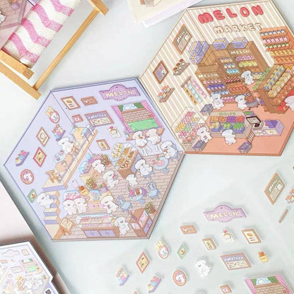 Create Adorable Sticker Scenes with Dog-Themed Bakery Shop|Market - OPICRAFT 
