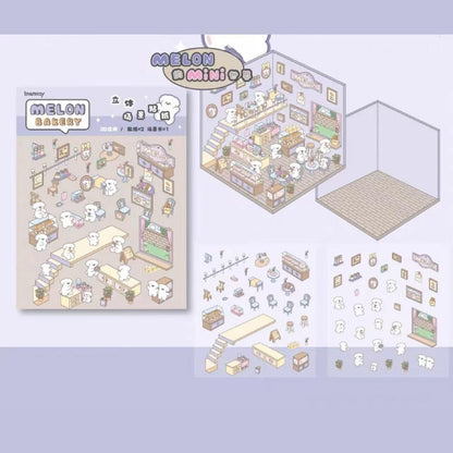 Create Adorable Sticker Scenes with Dog-Themed Bakery Shop|Market - OPICRAFT 