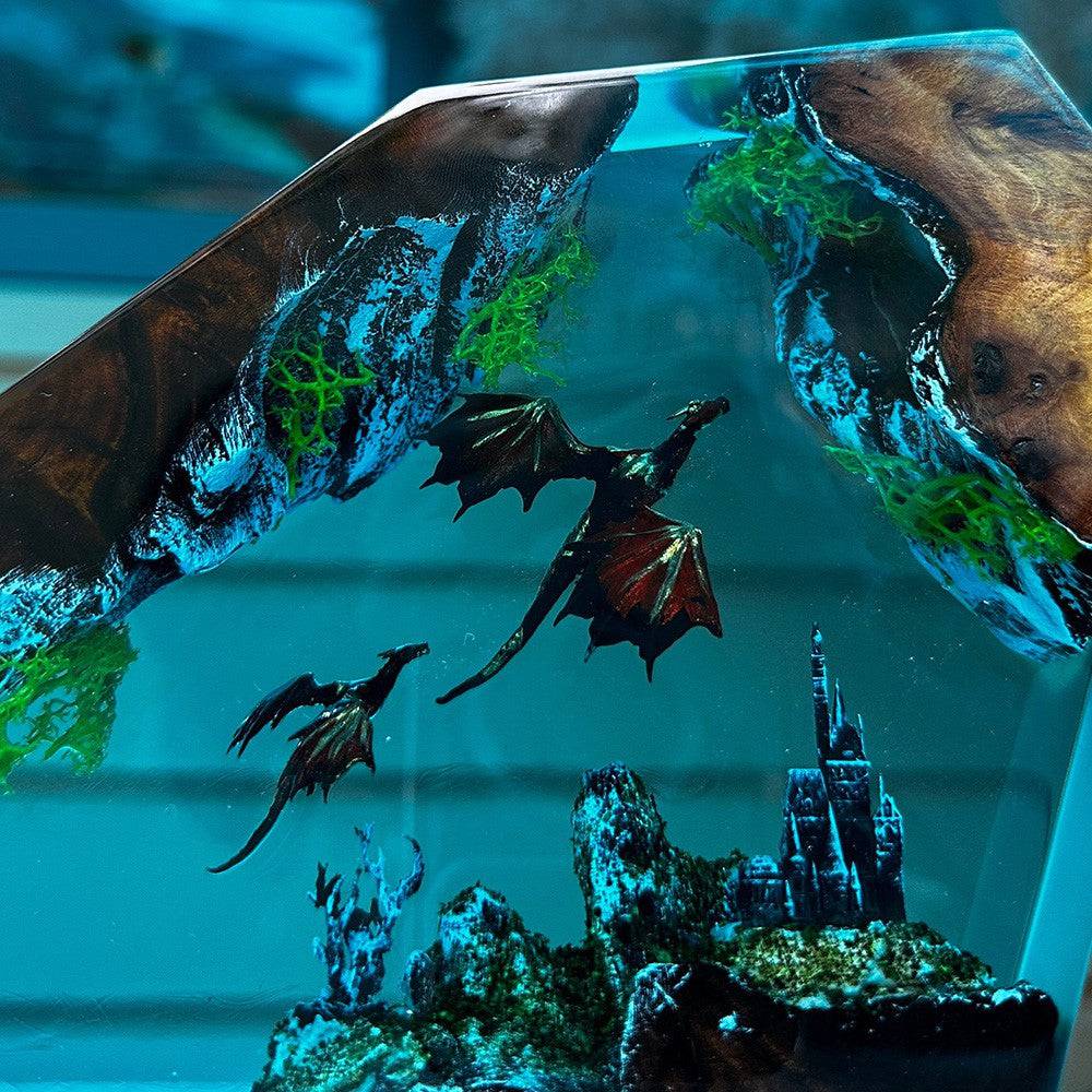 Fire Dragon and Ice Dragon Resin Lamp - OPICRAFT 