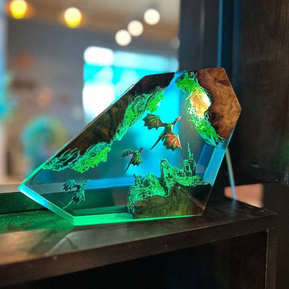 Fire Dragon and Ice Dragon Resin Lamp - OPICRAFT 