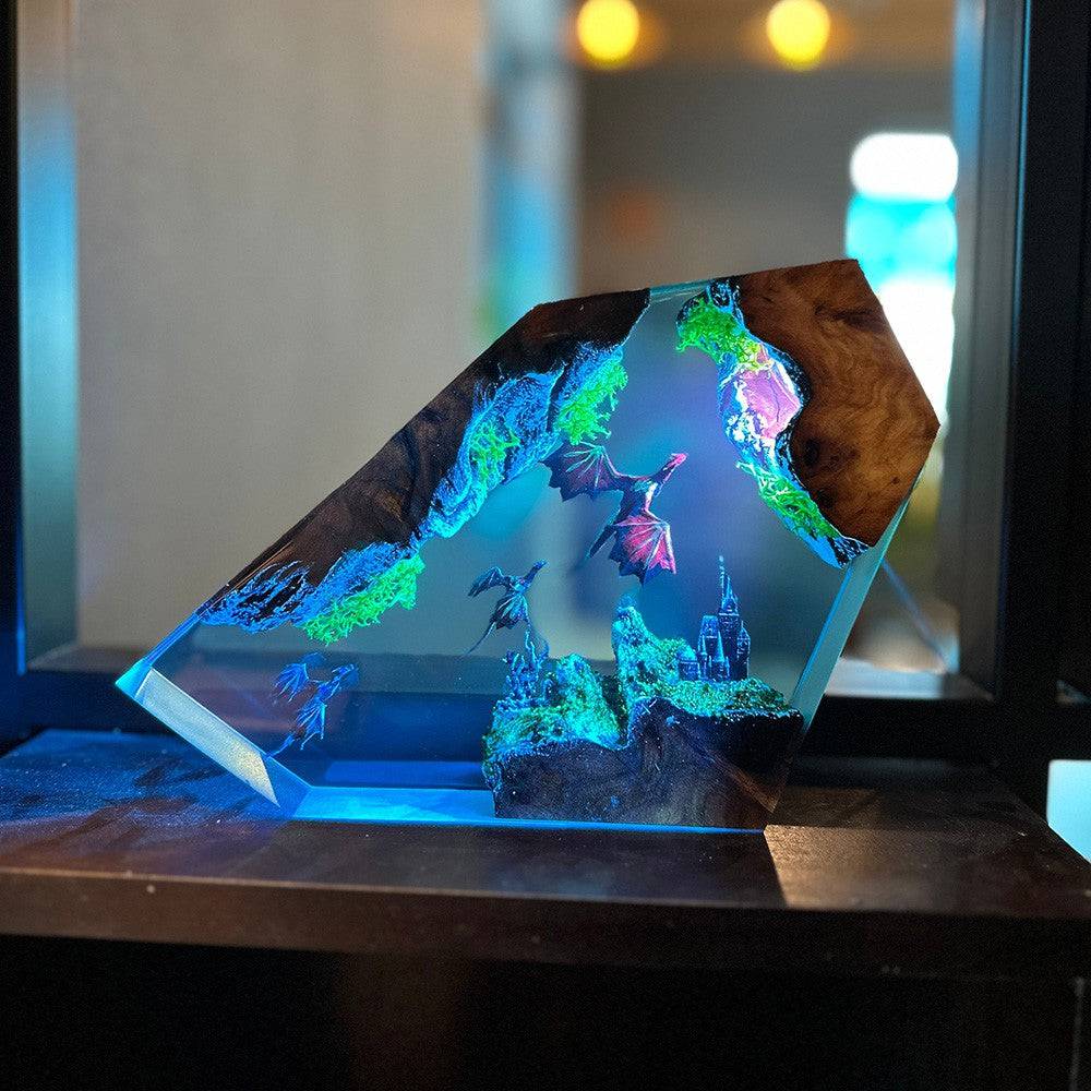 Fire Dragon and Ice Dragon Resin Lamp - OPICRAFT 