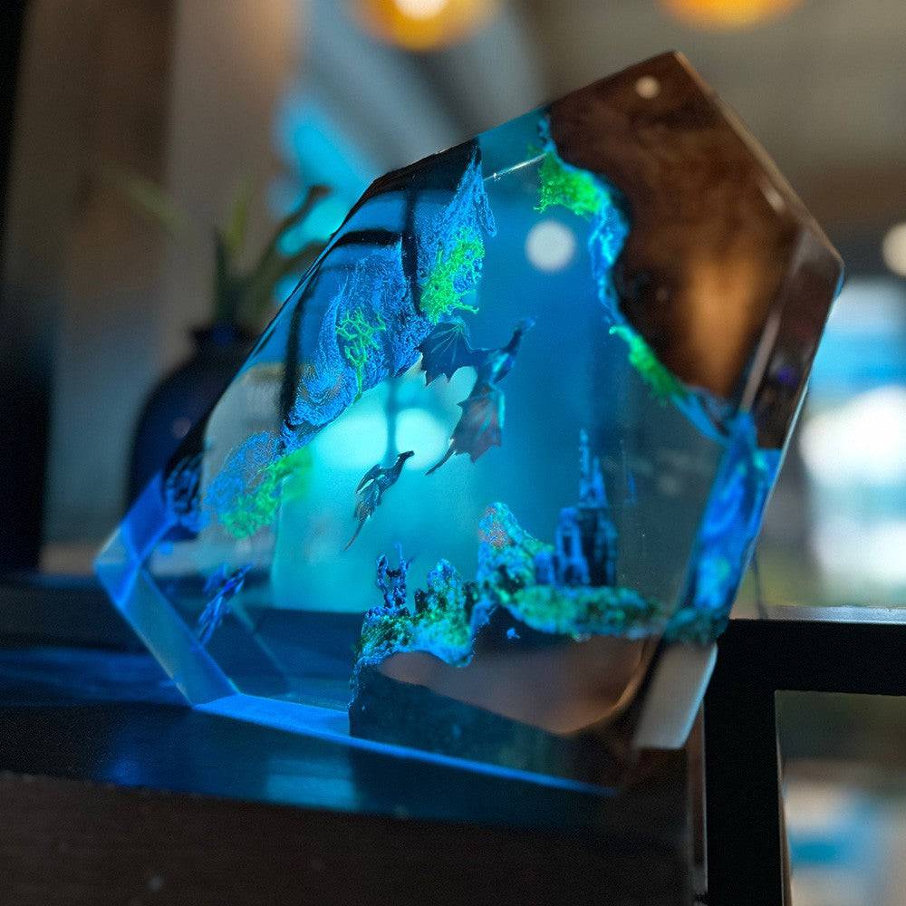 Fire Dragon and Ice Dragon Resin Lamp - OPICRAFT 