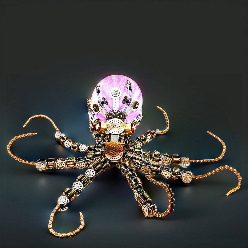 Intricate 3D Steampunk Mechanical Octopus Model Kit – 2400+ Pieces for Creative Builders! - OPICRAFT 