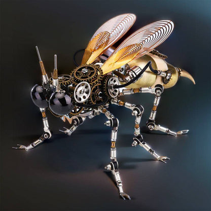 Intricate 3D Steampunk Wasp Model Kit – Engaging 627-Piece Puzzle with Scenic Base - OPICRAFT 