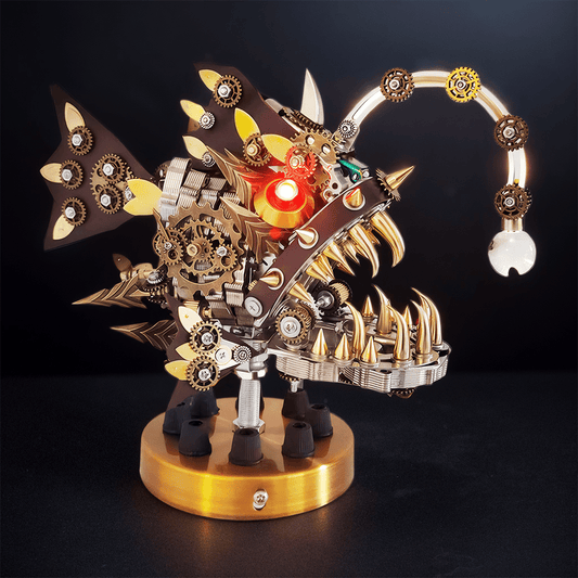 Creative 3D Mechanical Anglefish Metal Puzzle Kit - 1064 PCS Building Block Set for Enthusiasts - OPICRAFT 