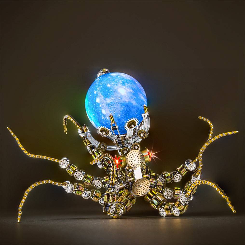 Intricate 3D Steampunk Mechanical Octopus Model Kit – 2400+ Pieces for Creative Builders! - OPICRAFT 